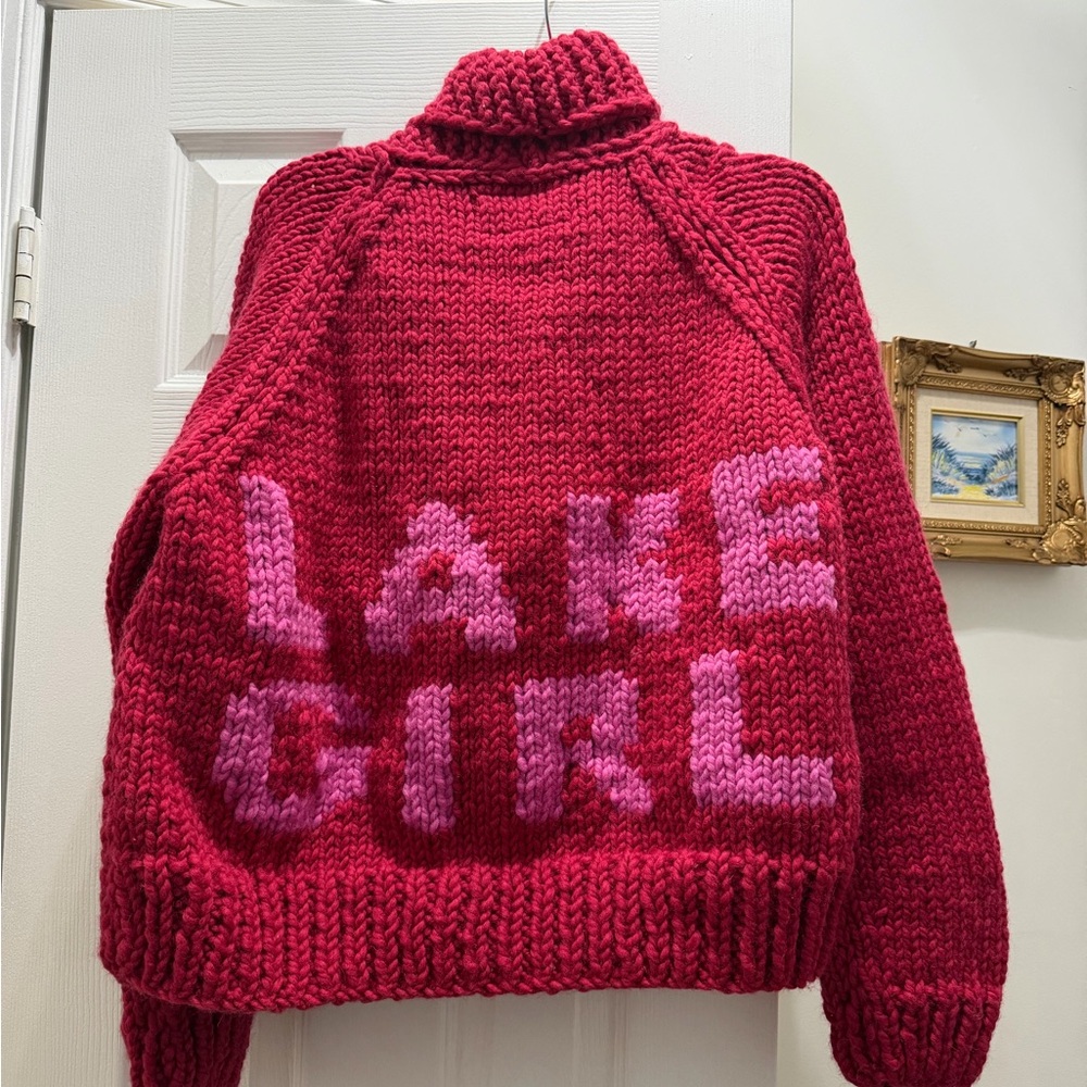 NWT New with Tags GOGO Sweaters Lake Girl Red Pink Wool Cardigan - Picture 2 of 5